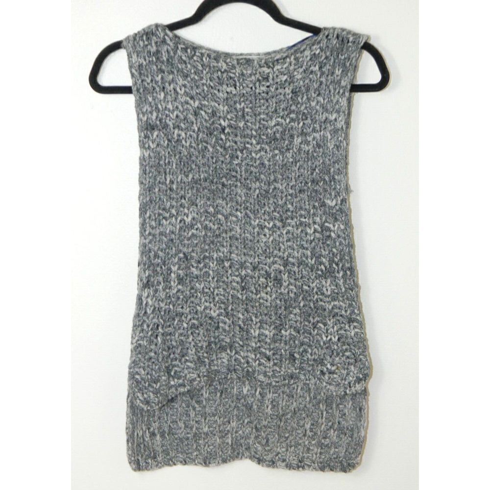 Zara Sweater Sleeveless Women's Blue‎ Open Knit Open Side Vest Small